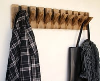 Image 2 of Wood end grain coat rack, 10 hooks