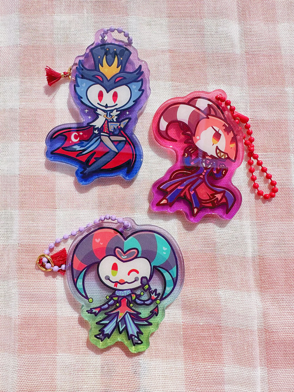 Hazbin Helluva Friends Tinted Keychains