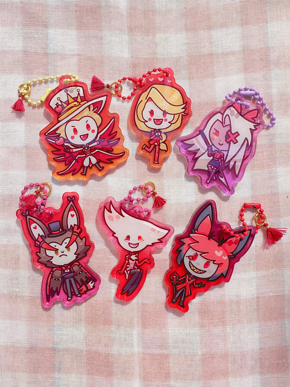 Hazbin Helluva Friends Tinted Keychains