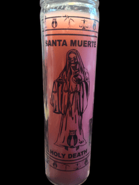Image 1 of Pink Santa Muerte Candle 