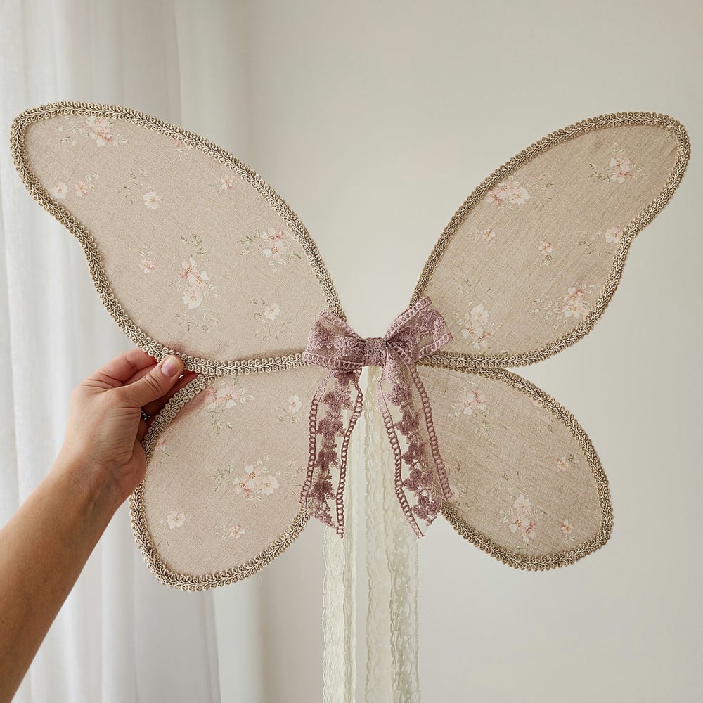 Image of Mauve Linen wings (Large)