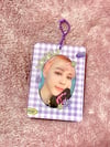 purple gingham acrylic pc holder