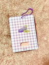 purple gingham acrylic pc holder