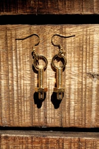 Image of Gold Hardware Earrings: Nut and Bolt