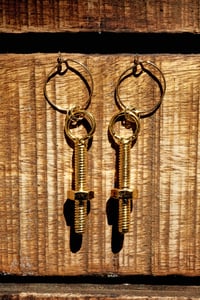 Image of Gold Hardware Earrings: Nut and Bolt