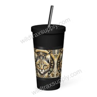 Image 2 of Geometric Serval 20 oz Insulated Stainless Steel Tumbler with a straw