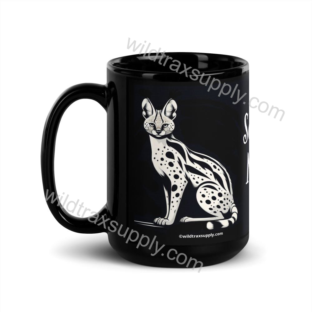 Serval DAD Black 15 oz Black Ceramic Coffee Mug