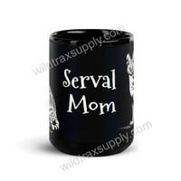 Image 1 of Serval Mom 15 oz Black Ceramic Coffee Mug