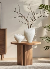 Image 2 of White Ceramic Vase, Modern Art Vase for Pampas Grass, Flowers.