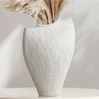 Image 3 of White Ceramic Vase, Modern Art Vase for Pampas Grass, Flowers.