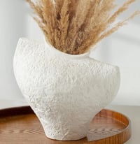 Image 4 of White Ceramic Vase, Modern Art Vase for Pampas Grass, Flowers.
