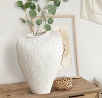 Image 5 of White Ceramic Vase, Modern Art Vase for Pampas Grass, Flowers.
