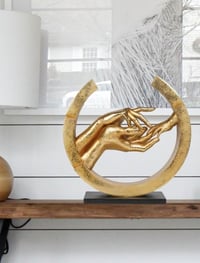 Image 3 of Large Resin Gold Mothers Day Decorations New Families Love Statue Wedding Sculpture 