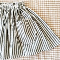 Image 1 of PISTACHIO STRIPE SKIRT