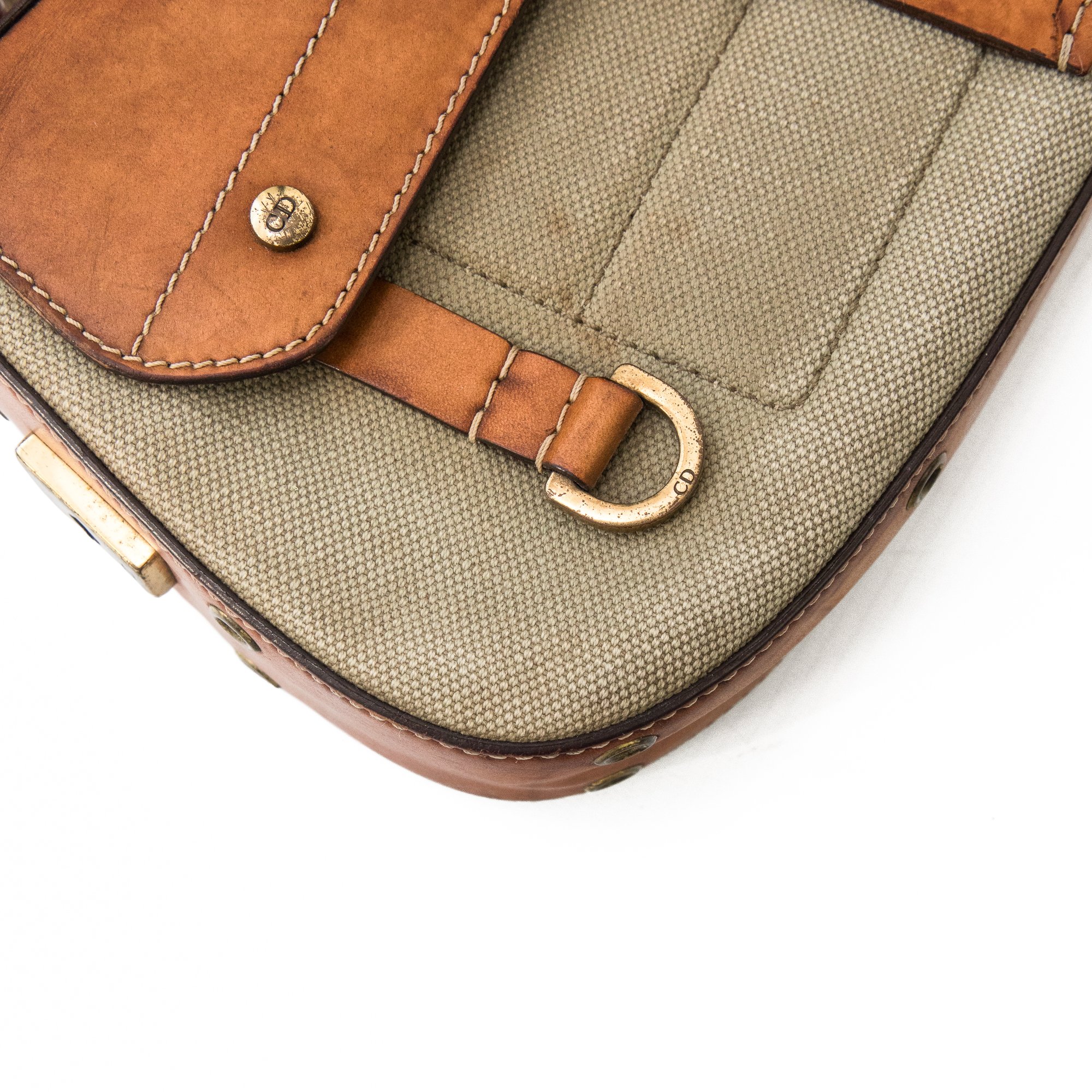 Image of Christian Dior Green Canvas Street Chic Columbus Shoulder Bag