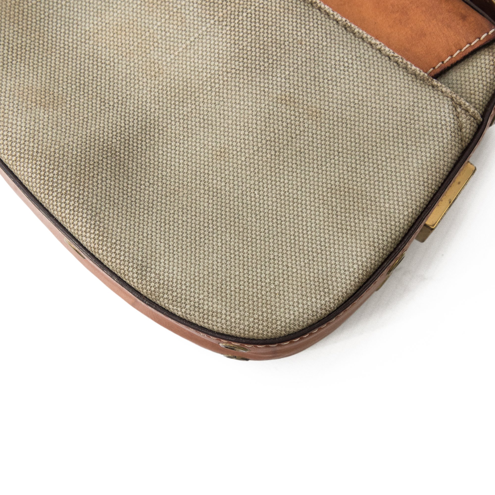 Image of Christian Dior Green Canvas Street Chic Columbus Shoulder Bag
