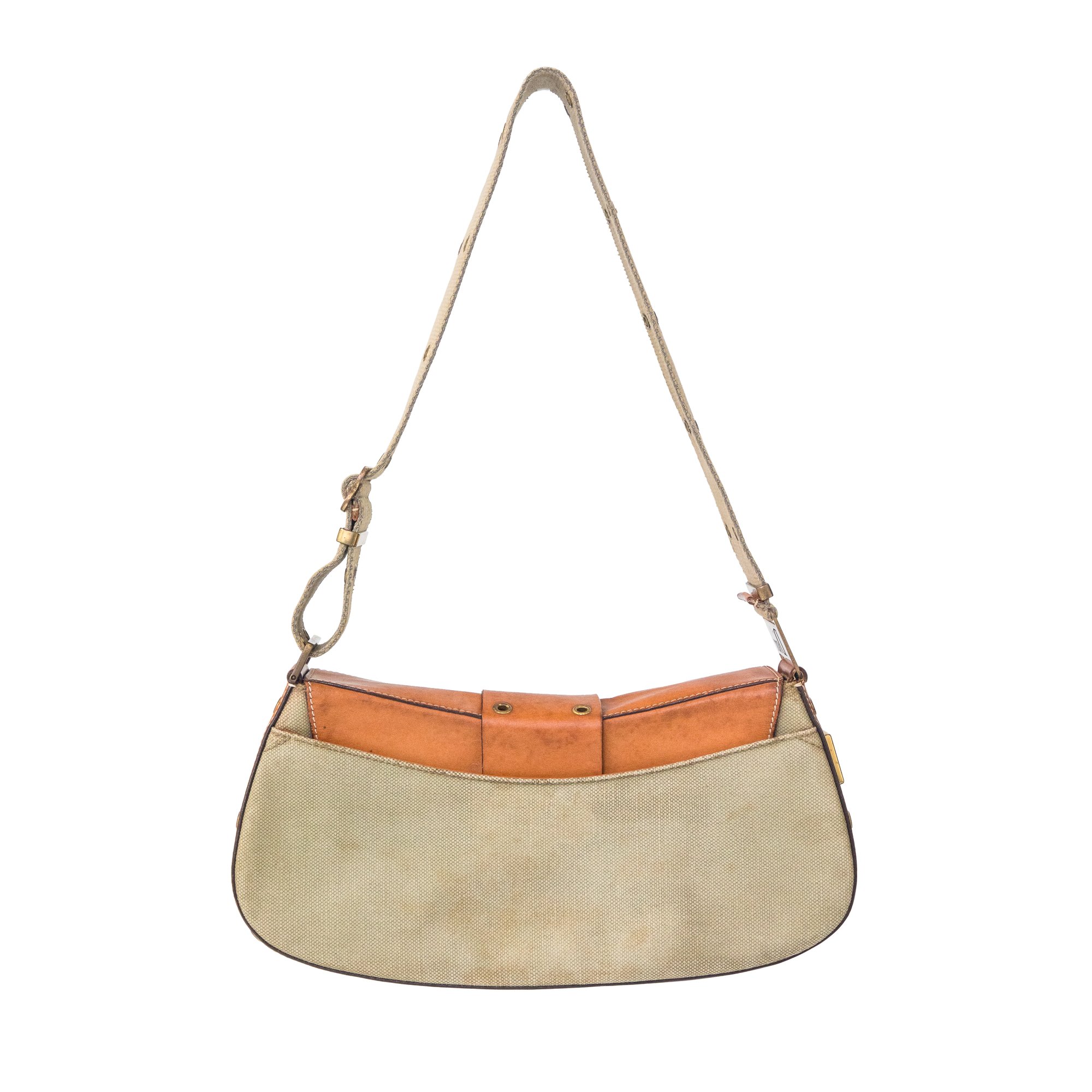 Image of Christian Dior Green Canvas Street Chic Columbus Shoulder Bag