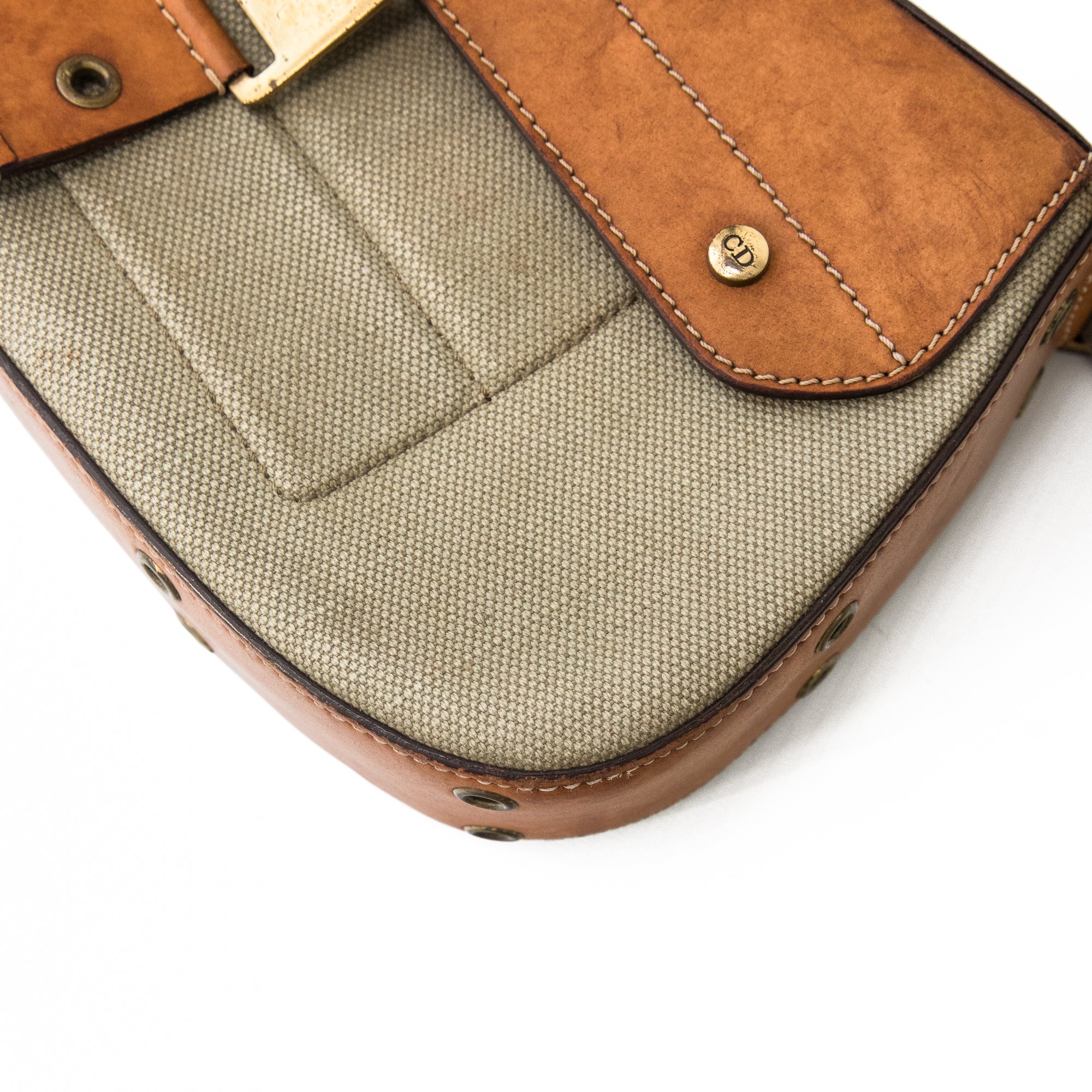 Image of Christian Dior Green Canvas Street Chic Columbus Shoulder Bag