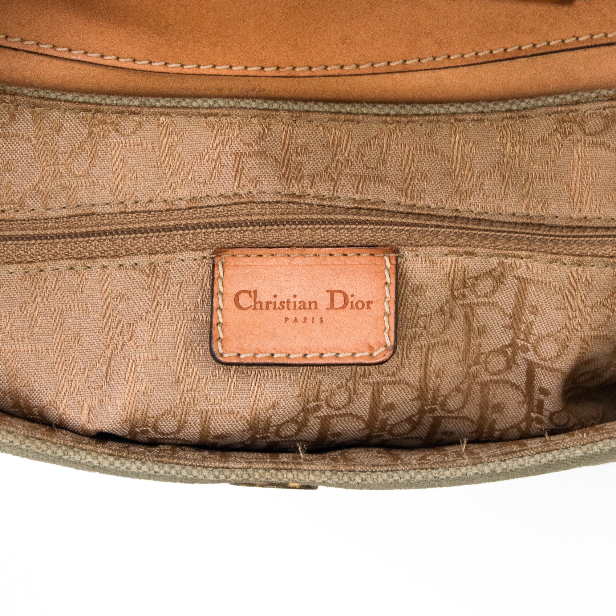 Image of Christian Dior Green Canvas Street Chic Columbus Shoulder Bag