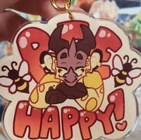 Image 3 of Bee Happy Acrylic Keychain