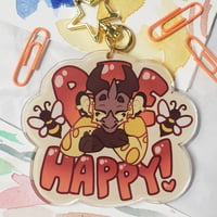 Image 1 of Bee Happy Acrylic Keychain