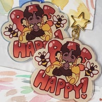 Image 2 of Bee Happy Acrylic Keychain