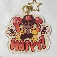 Image 4 of Bee Happy Acrylic Keychain