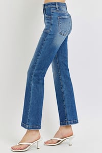 Image 4 of RISEN - HIGH RISE FRONT PATCH POCKET ANKLE FLARE JEANS