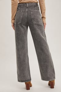 Image 3 of DENIM HIGH-RISE STRAIGHT LEG JEANS - BLUIVY