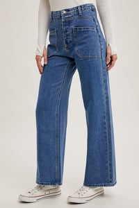 Image 4 of DENIM HIGH-RISE STRAIGHT LEG JEANS - BLUIVY