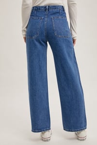 Image 6 of DENIM HIGH-RISE STRAIGHT LEG JEANS - BLUIVY