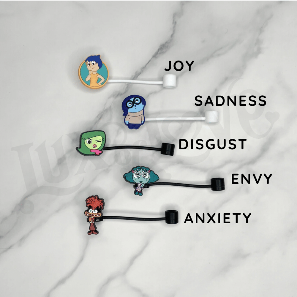 Image of Inside Out Characters Straw Caps