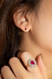 Image 3 of Liz Ruby Stud Earring
