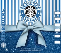 Image 1 of Blue Sparkling Bow Starbucks 