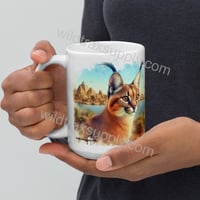 Image 3 of Caracal ceramic coffee mug 15 oz