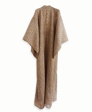 Image of Hørkimono dame - naturmateriale - håndvævet med egetræsblade
