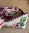 Pochette canevas fleurs beige