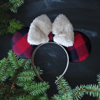 Image 2 of Black & Red Buffalo Plaid and Sherpa Ears