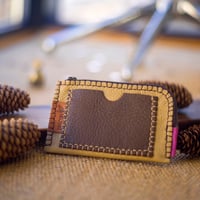 Image 1 of Cartera-tarjetero beige y marrón