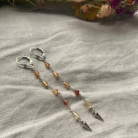 Image 1 of Hessonite Garnet Sterling Silver Pendulum Leverback Earrings