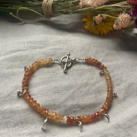 Image 1 of Hessonite Garnet Sterling Silver Moon Bracelet