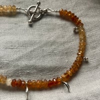 Image 2 of Hessonite Garnet Sterling Silver Moon Bracelet