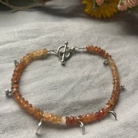 Image 3 of Hessonite Garnet Sterling Silver Moon Bracelet