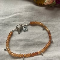 Image 2 of Hessonite Garnet Sterling Silver Charm Bracelet 