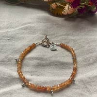 Image 3 of Hessonite Garnet Sterling Silver Charm Bracelet 