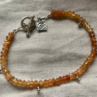 Image 4 of Hessonite Garnet Sterling Silver Charm Bracelet 