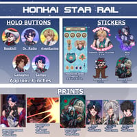 Image 1 of Honkai Star Rail (Buttons, Stickers, and Prints)