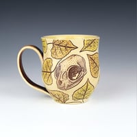 Image 1 of 16 oz - Cat Skull & Cottonwood Leaf Mug