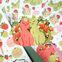 Image 3 of Strawberry Matcha sticker sheet