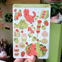 Image 1 of Strawberry Matcha sticker sheet